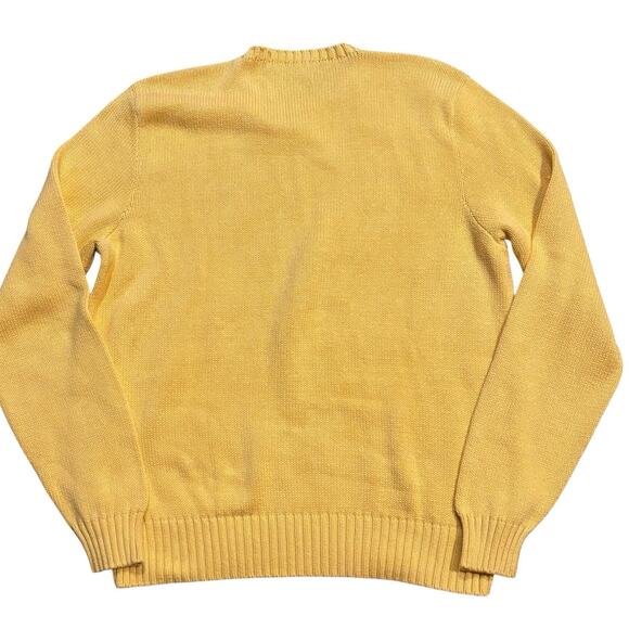 Vintage Polo Ralph Lauren Sweater Mens XL Yellow Crew Neck Knit Pima Cotton 90s - Picture 4 of 6